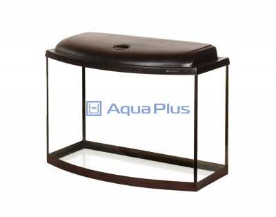 AquaPlus Аквариум фигурный STD LED Ф70 (600х300х460) 62л, цвет ВЕНГЕ, с модулем LEDDYTUBE Sunny 10Вт
